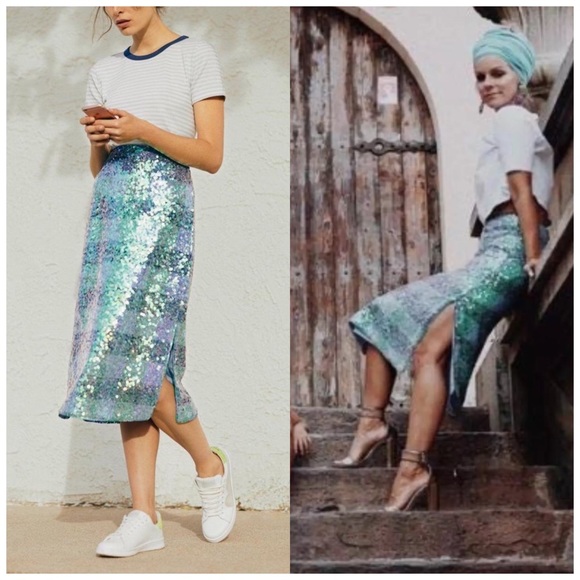 Anthropologie Dresses & Skirts - Anthropologie Maeve Palette Sequined Midi Skirt